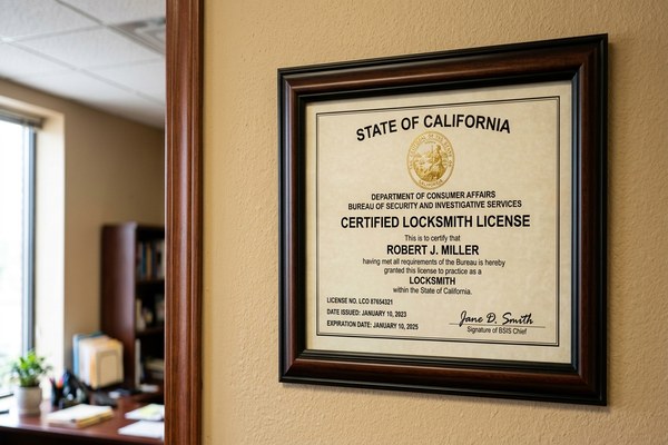 California BSIS locksmith license verification in San Jose